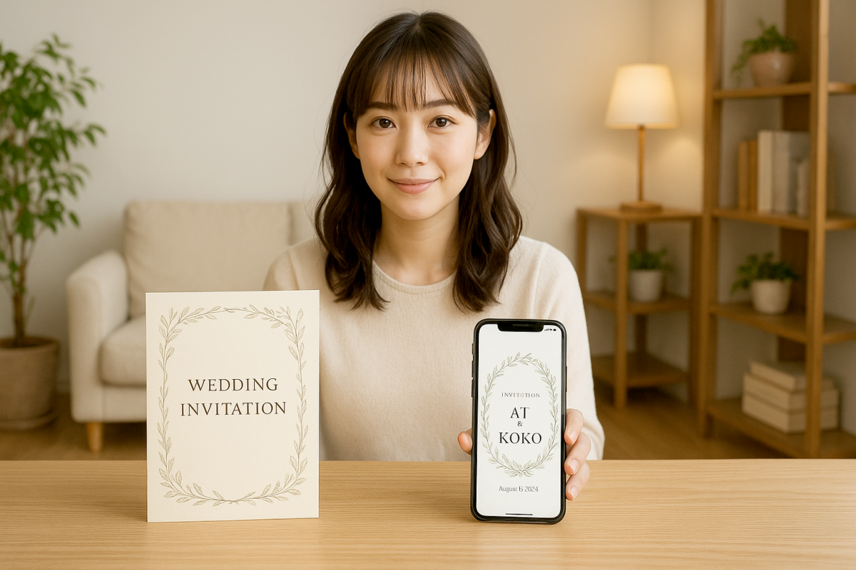 プレ花嫁がweb招待状を紹介するイメージ