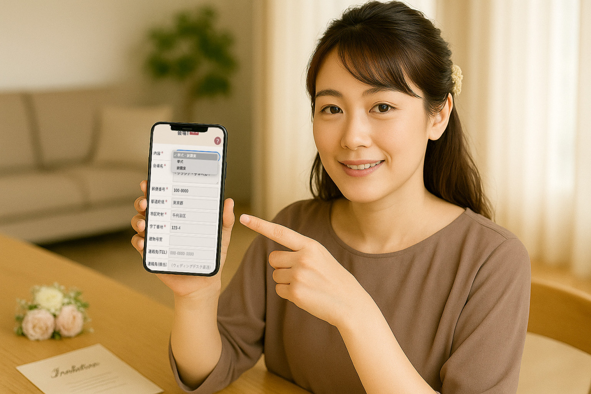 web招待状の主催者登録フォームのイメージ