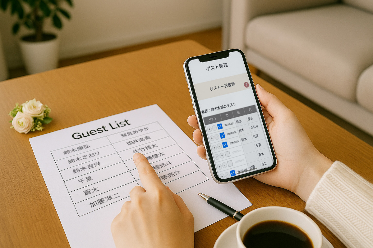 web招待状のゲストを登録するイメージ