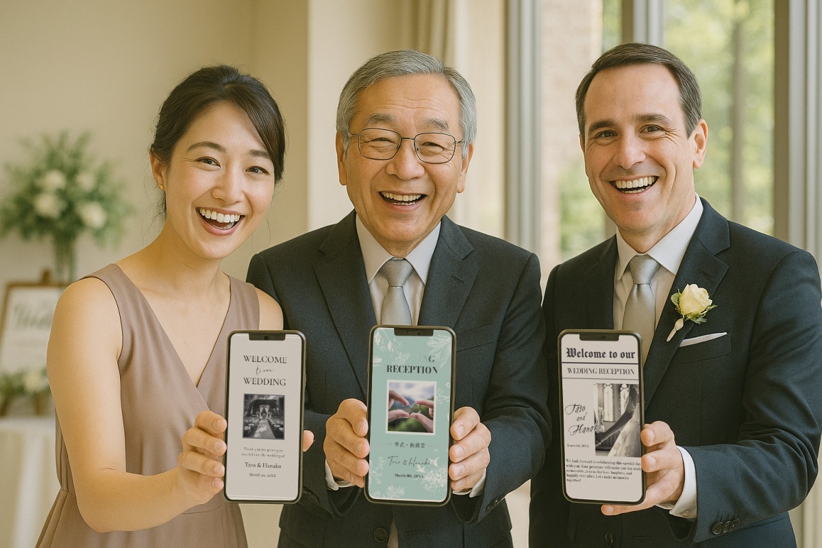 結婚披露宴でゲストがアイココを利用するイメージ