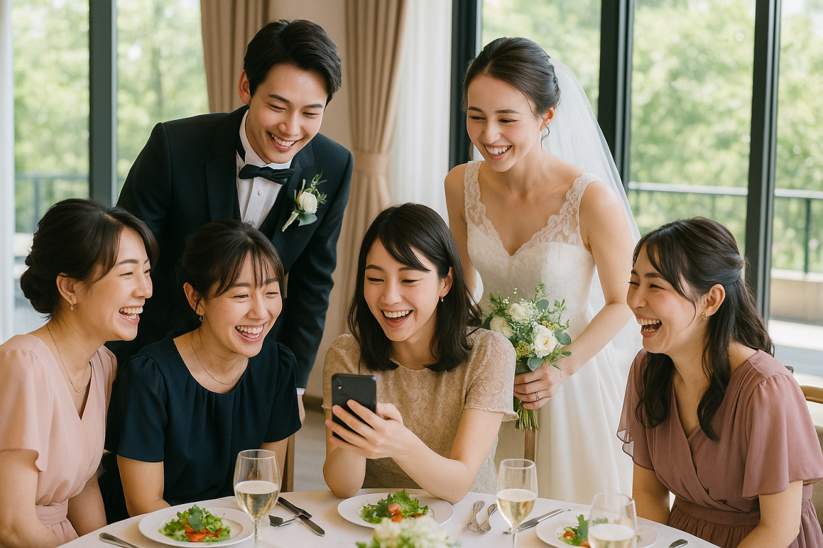 友人ゲストがプロフィールをスマホで確認するイメージ